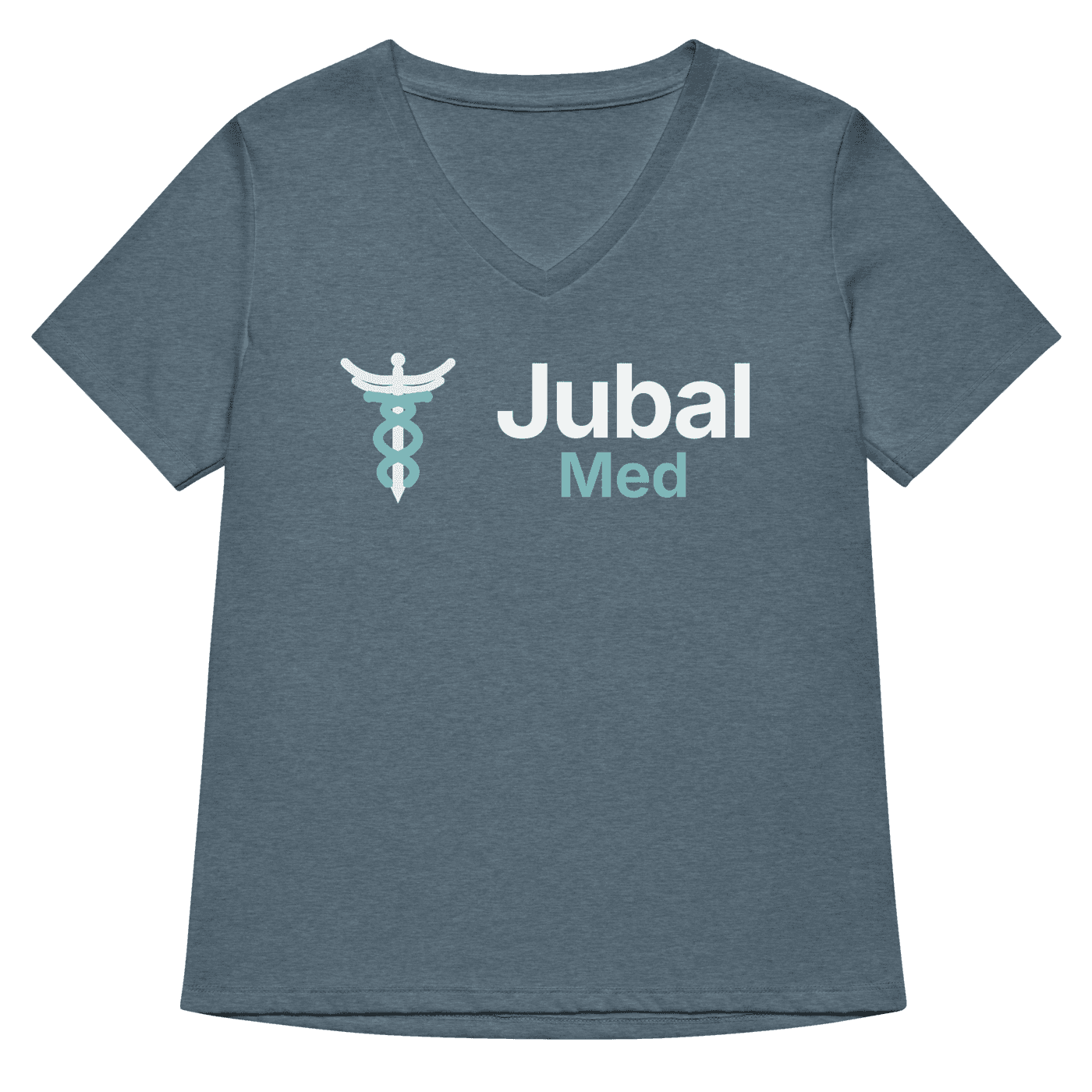 Jubal Med Women's Relaxed V-Neck Tee in Heather Slate