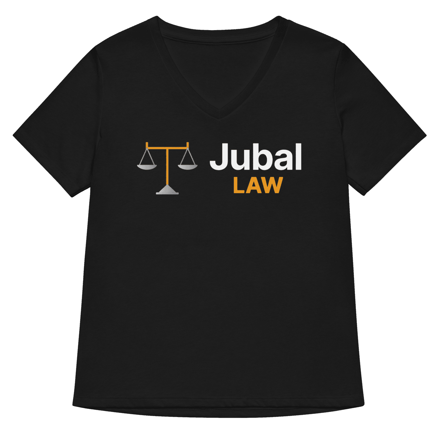Jubal Law Women's Relaxed V-Neck Tee in Solid Black Blend