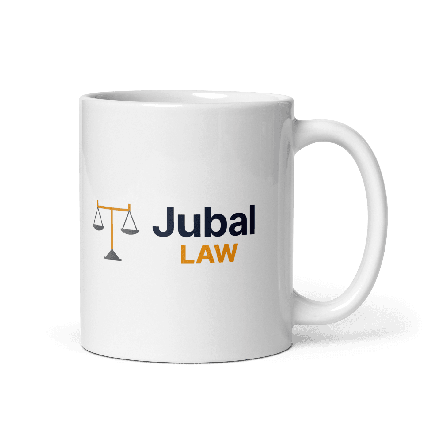 Jubal Law Glossy Mug — White in White
