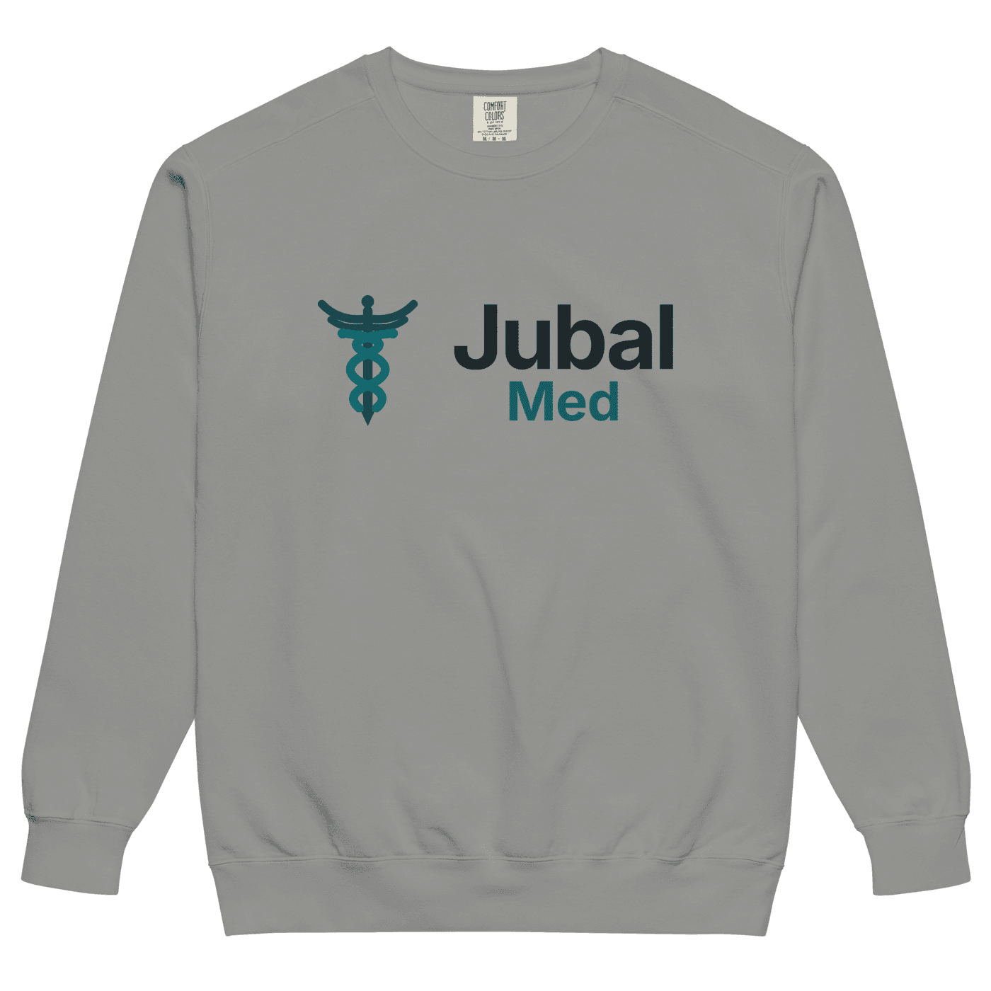 Jubal Med Garment-Dyed Crewneck in Grey