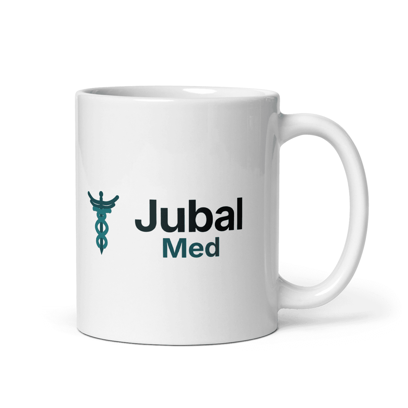 Jubal Med Glossy Mug — White in White