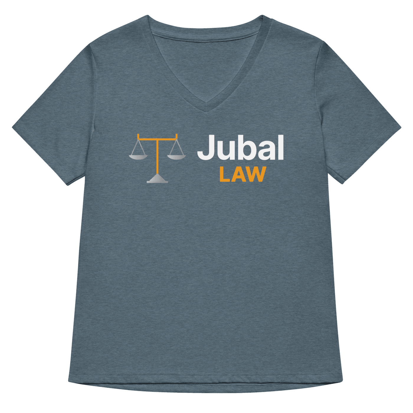 Jubal Law Women's Relaxed V-Neck Tee in Heather Slate