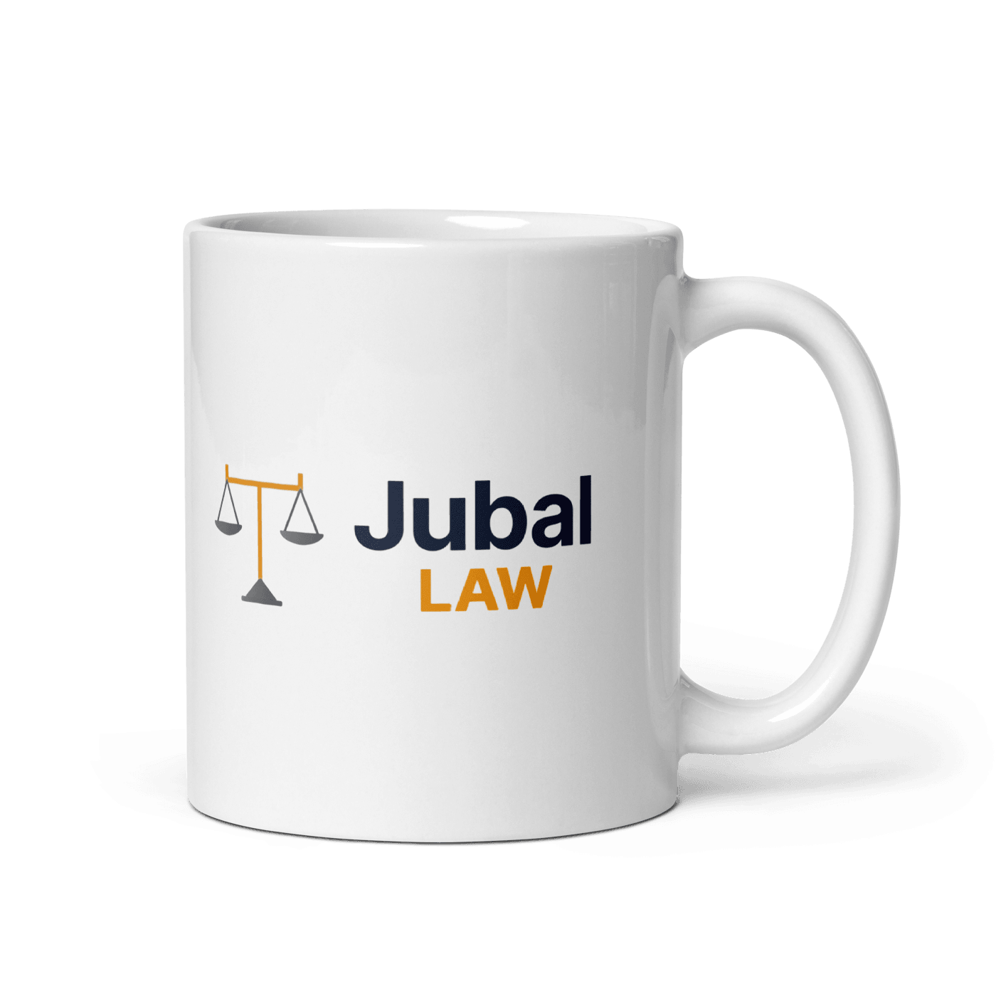 Jubal Law Glossy Mug — White in White