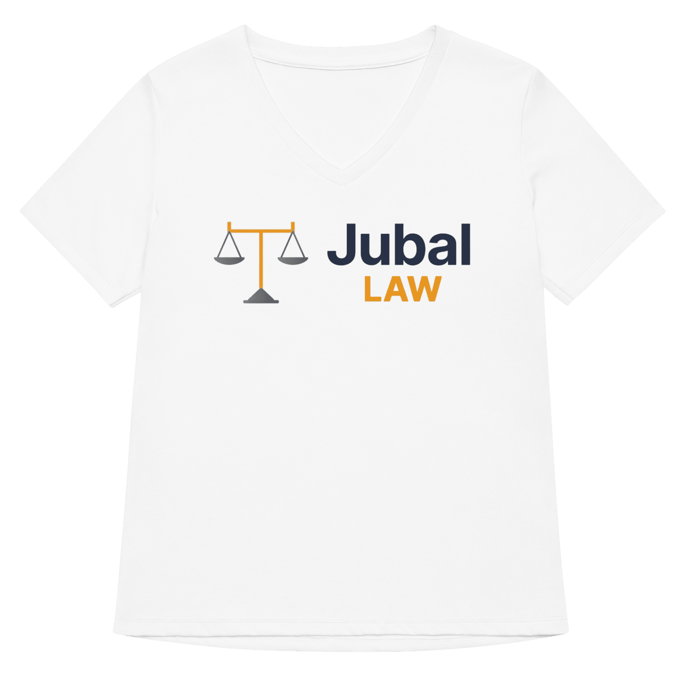 Jubal Law Women's Relaxed V-Neck Tee in Solid White Blend