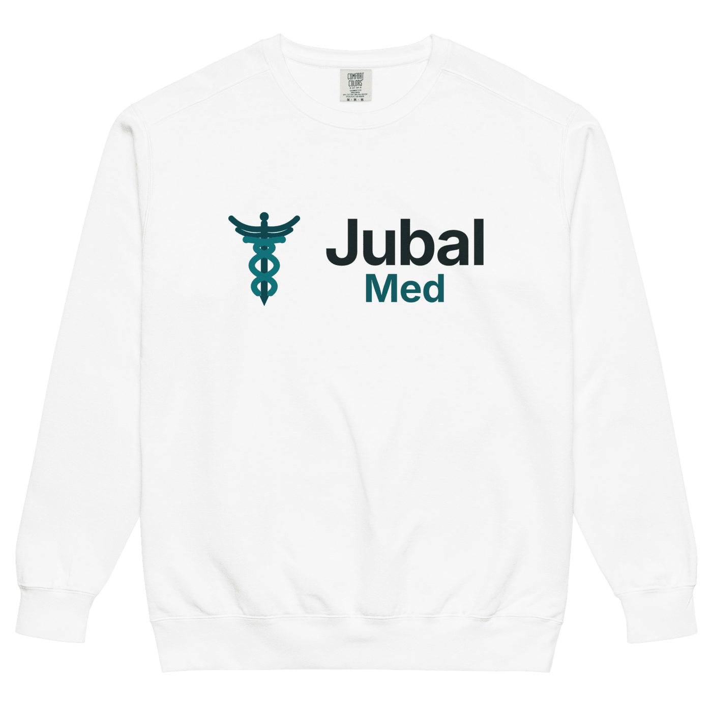 Jubal Med Garment-Dyed Crewneck in White
